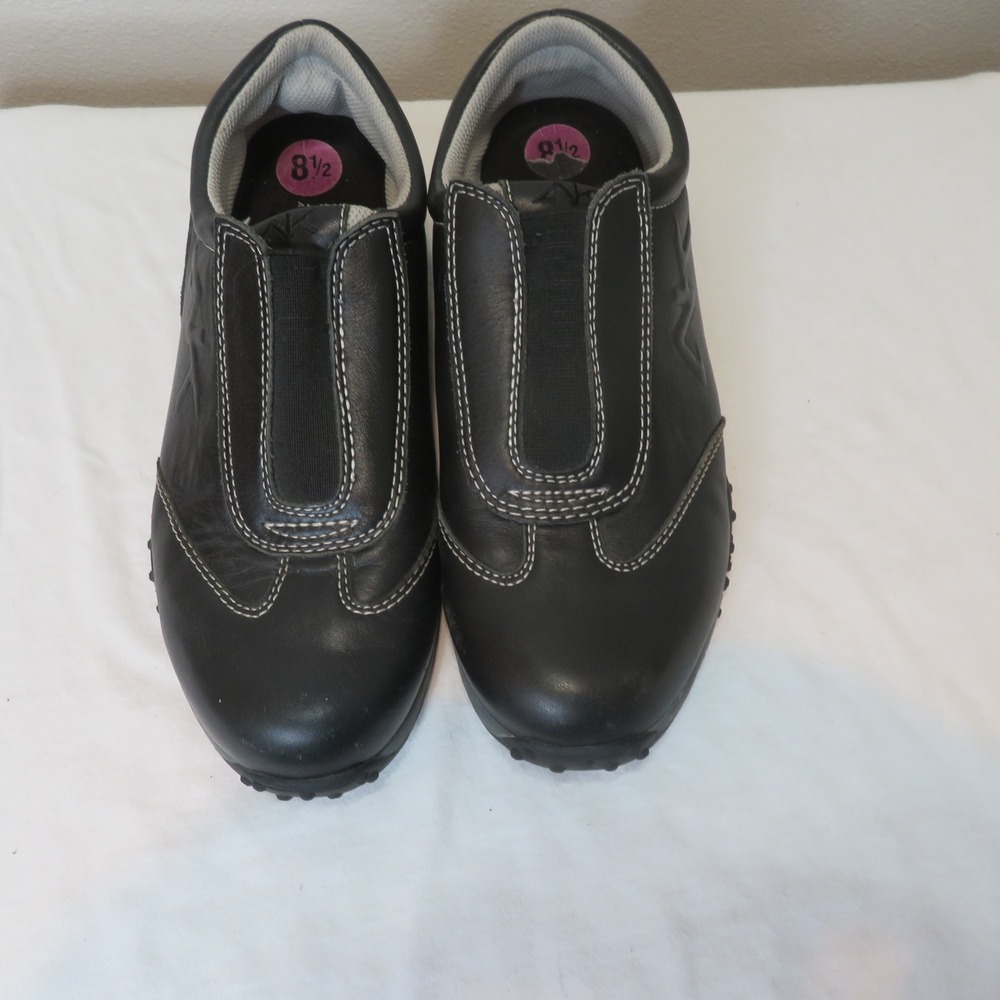 Anne Klein Sport Jacoma Black Leather Slip On Sneakers Women 8.5 M 703454